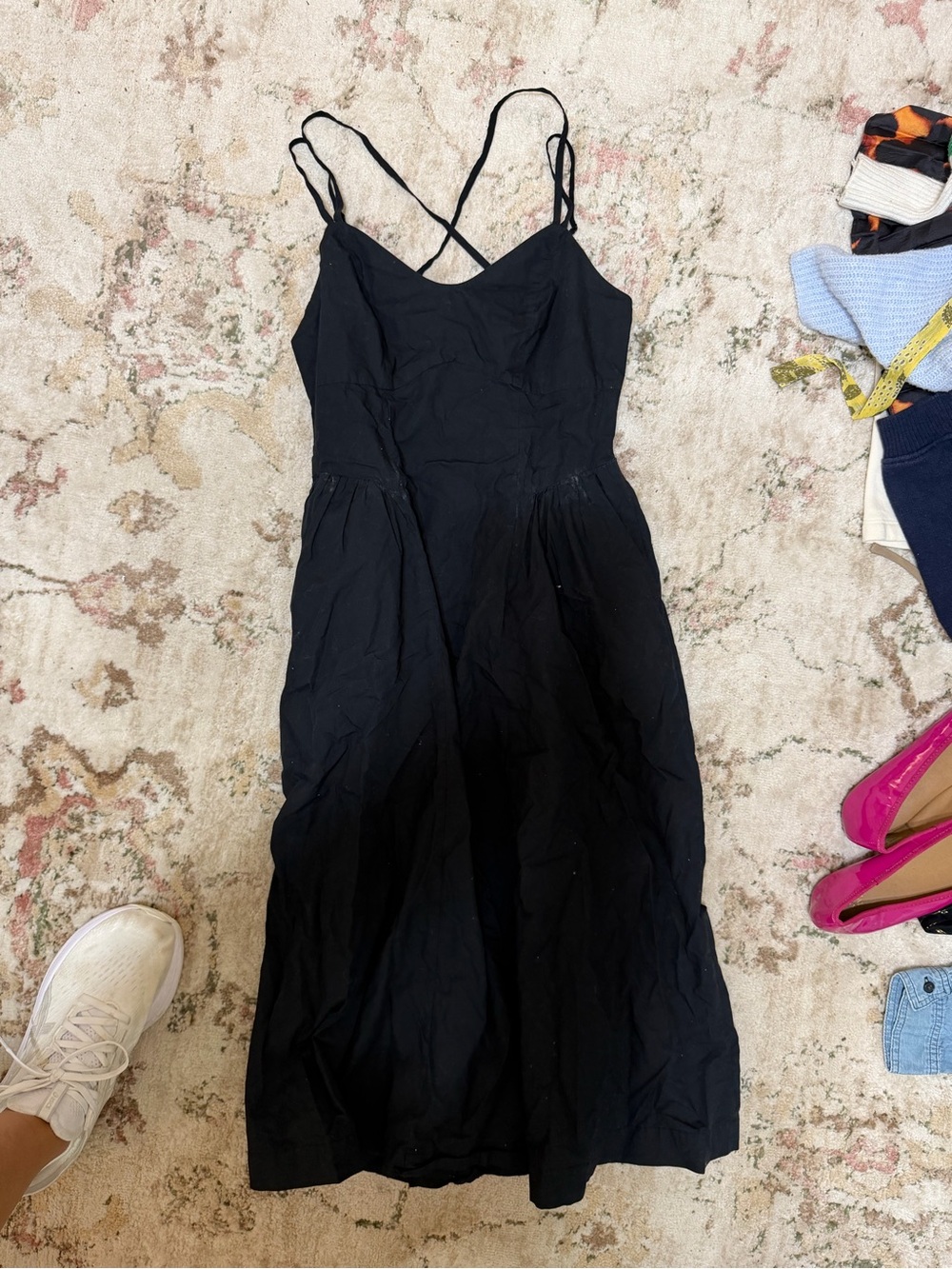 Target Black Strappy Midi Dress with Cross-Back Detail